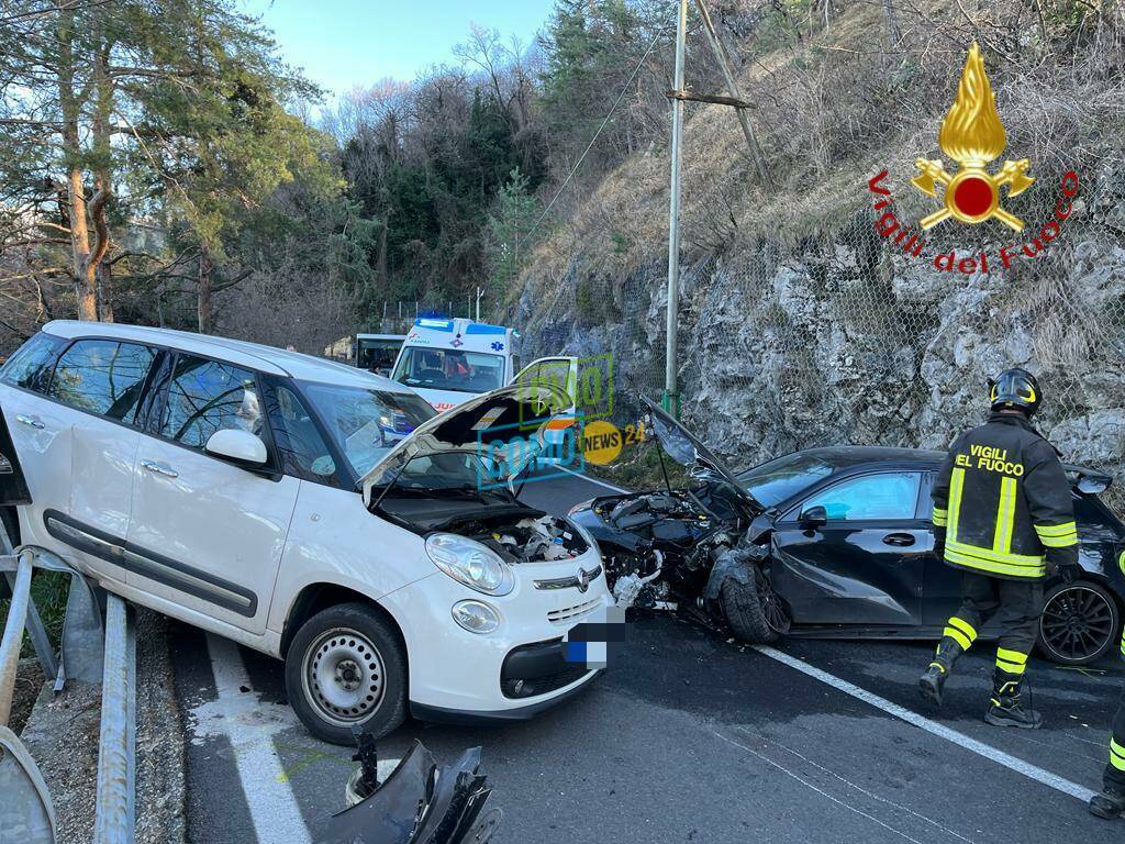 violento-frontale-tra-auto-sulla-lariana-a-bellagio:-una-vettura-in-bilico-sul-guard-rail,-tre-feriti-–-ciaocomo