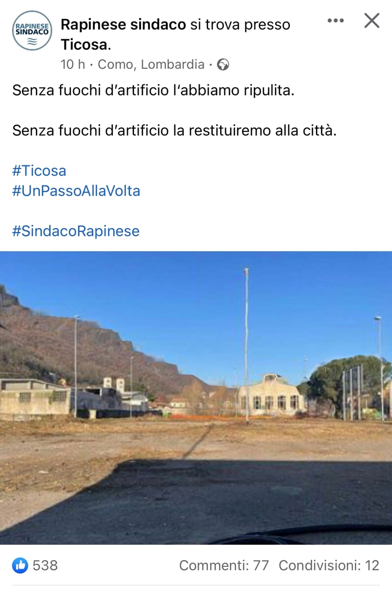area-ticosa,-rapinese:-“l'abbiamo-ripulita-e-la-restituiremo-alla-citta”